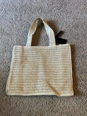ASOS South Beach Woven Straw Tote Bag Cream Beige